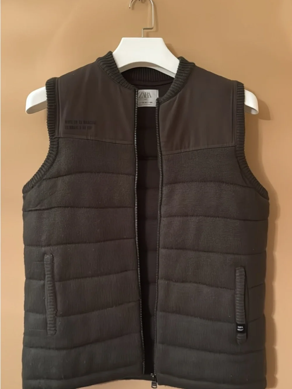 Zara Boys Dark Green Quilted Puffer Vest